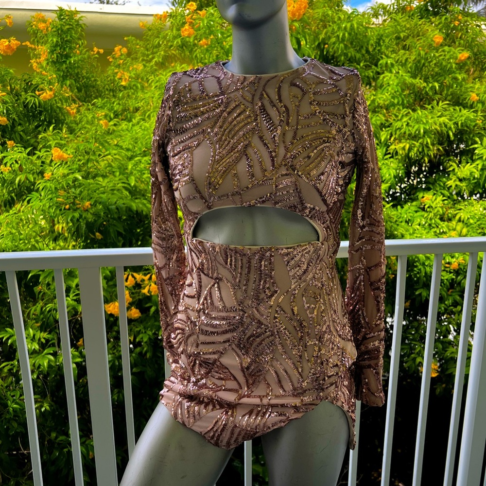 Rose Gold Sequin cocktail dress
